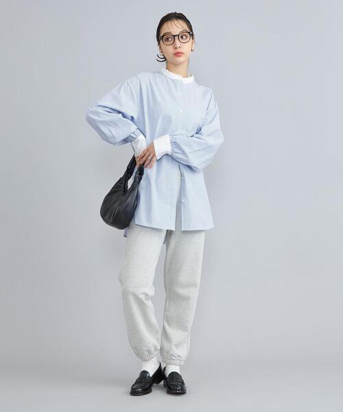 coen（コーエン）の「ピーチタッチクレリックバンドカラーシャツ（シャツ/ブラウス・レディース・コバルトブルー/オフホワイト/ライトブルー・M/L）」の17枚目の写真