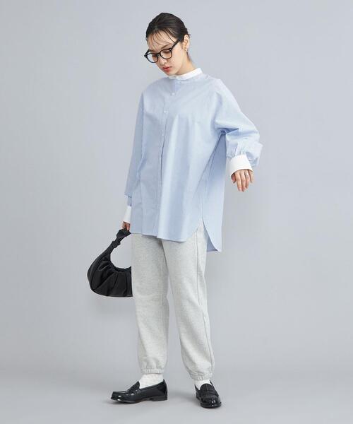 coen（コーエン）の「ピーチタッチクレリックバンドカラーシャツ（シャツ/ブラウス・レディース・コバルトブルー/オフホワイト/ライトブルー・M/L）」の14枚目の写真