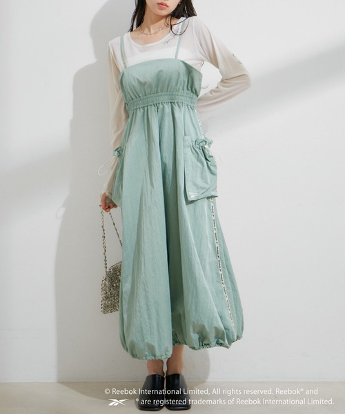 VIS（ビス）の「【Reebok別注】バルーンヘムキャミワンピース（ワンピース・レディース・ライトグリーン/ブラック・FREE）」の16枚目の写真