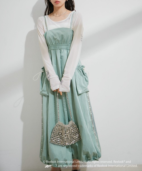 VIS（ビス）の「【Reebok別注】バルーンヘムキャミワンピース（ワンピース・レディース・ライトグリーン/ブラック・FREE）」の15枚目の写真