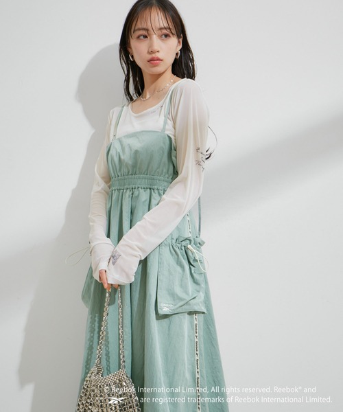 VIS（ビス）の「【Reebok別注】バルーンヘムキャミワンピース（ワンピース・レディース・ライトグリーン/ブラック・FREE）」の12枚目の写真