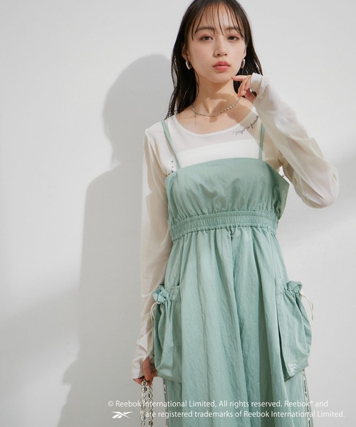 VIS（ビス）の「【Reebok別注】バルーンヘムキャミワンピース（ワンピース・レディース・ライトグリーン/ブラック・FREE）」の11枚目の写真