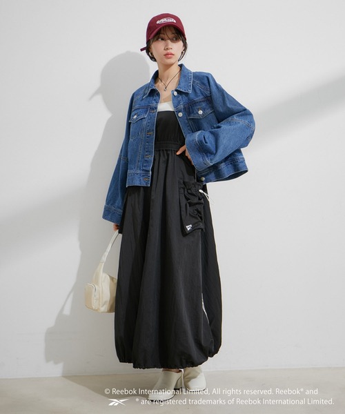 VIS（ビス）の「【Reebok別注】バルーンヘムキャミワンピース（ワンピース・レディース・ライトグリーン/ブラック・FREE）」の9枚目の写真