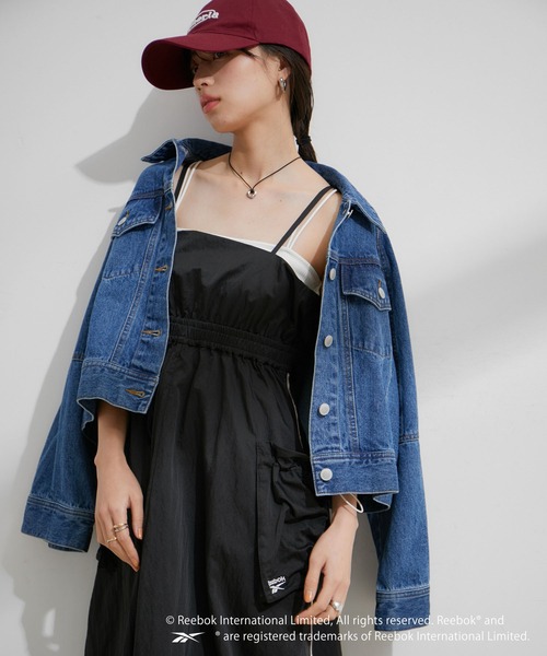 VIS（ビス）の「【Reebok別注】バルーンヘムキャミワンピース（ワンピース・レディース・ライトグリーン/ブラック・FREE）」の5枚目の写真