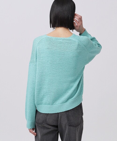 GALLEST（ギャレスト）の「テープヤーンVネックニット（ニット/セーター・レディース・ホワイト系/イエロー系その他/ブラウン系/ブルーグリーン・38）」の15枚目の写真