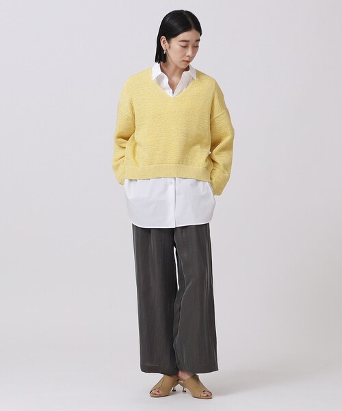 GALLEST（ギャレスト）の「テープヤーンVネックニット（ニット/セーター・レディース・ホワイト系/イエロー系その他/ブラウン系/ブルーグリーン・38）」の17枚目の写真