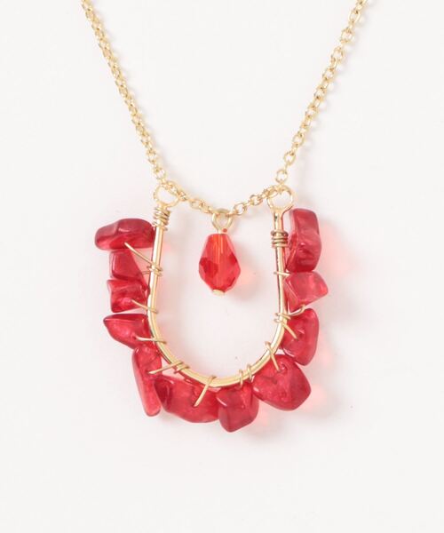 チャイハネ（チャイハネ）の「【チャイハネ】カットカラリアネックレス（ネックレス・レディース・パープル/クリア/ブラック/レッド/ライトグリーン・FREE）」の4枚目の写真