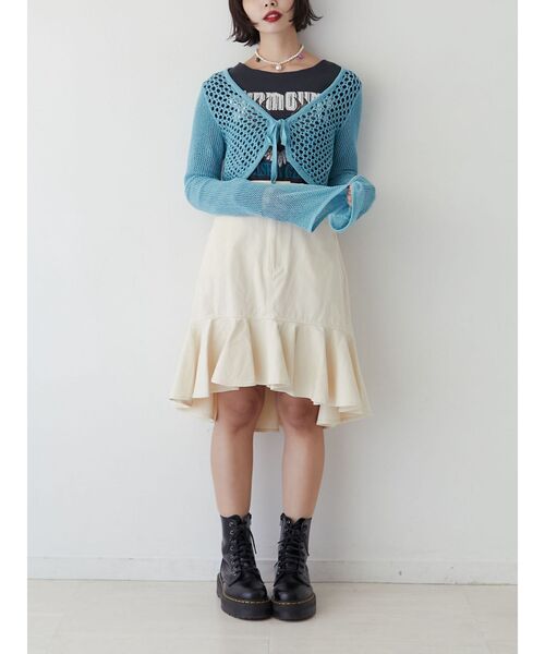 jouetie（ジュエティ）の「ヘムフリルミドルスカート（スカート・レディース・アイボリー/ブルー/カーキ/ベージュ・SMALL/MEDIUM）」の20枚目の写真