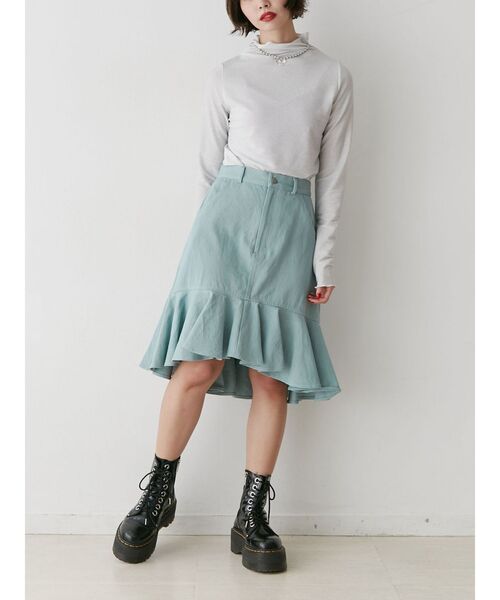 jouetie（ジュエティ）の「ヘムフリルミドルスカート（スカート・レディース・アイボリー/ブルー/カーキ/ベージュ・SMALL/MEDIUM）」の22枚目の写真