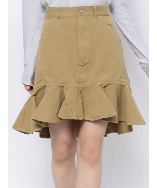 jouetie（ジュエティ）の「ヘムフリルミドルスカート（スカート・レディース・アイボリー/ブルー/カーキ/ベージュ・SMALL/MEDIUM）」の14枚目の写真
