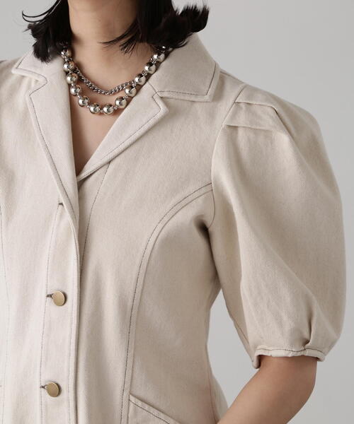 FREE'S MART（フリーズマート）の「デニムミニワンピース（ワンピース・レディース・ワンウォッシュ/ライトインディゴブルー/ホワイト系その他・SMALL/MEDIUM）」の5枚目の写真