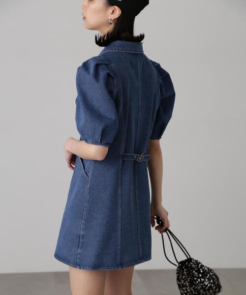 FREE'S MART（フリーズマート）の「デニムミニワンピース（ワンピース・レディース・ワンウォッシュ/ライトインディゴブルー/ホワイト系その他・SMALL/MEDIUM）」の14枚目の写真