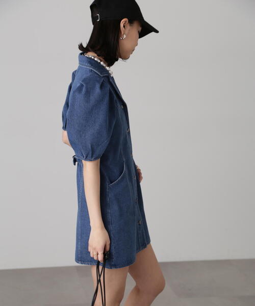 FREE'S MART（フリーズマート）の「デニムミニワンピース（ワンピース・レディース・ワンウォッシュ/ライトインディゴブルー/ホワイト系その他・SMALL/MEDIUM）」の17枚目の写真