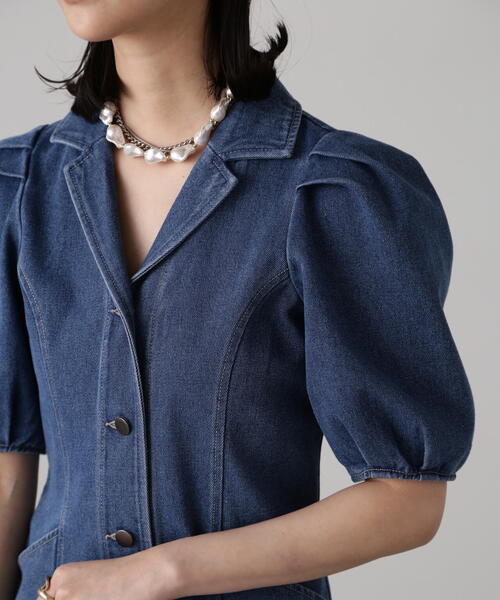 FREE'S MART（フリーズマート）の「デニムミニワンピース（ワンピース・レディース・ワンウォッシュ/ライトインディゴブルー/ホワイト系その他・SMALL/MEDIUM）」の18枚目の写真