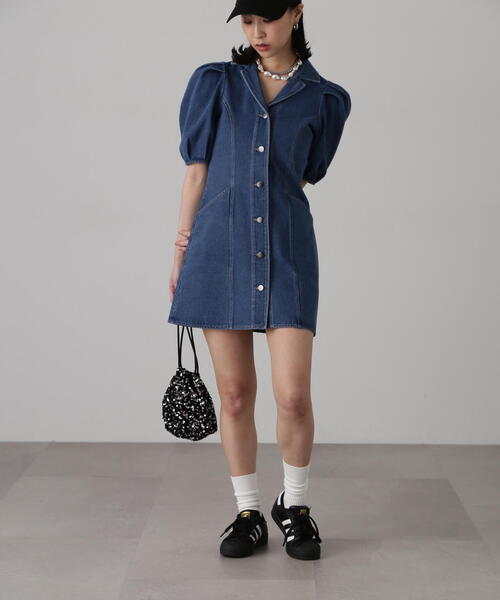 FREE'S MART（フリーズマート）の「デニムミニワンピース（ワンピース・レディース・ワンウォッシュ/ライトインディゴブルー/ホワイト系その他・SMALL/MEDIUM）」の22枚目の写真