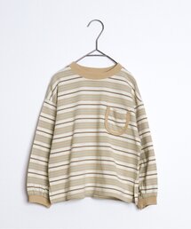 p.premier | 先染めボーダーポケット長袖Tシャツ(Tシャツ/カットソー)