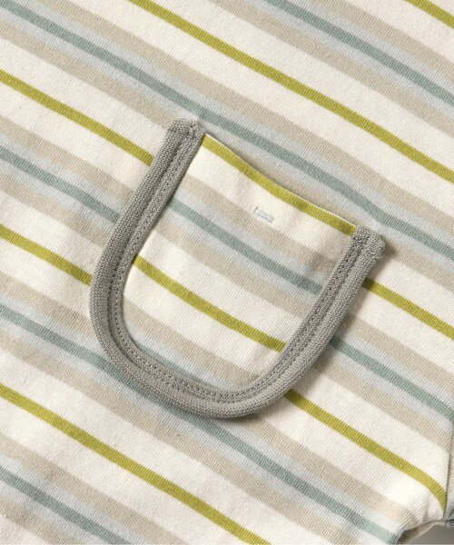 p.premier（ピードットプルミエ）の「先染めボーダーポケット長袖Tシャツ（Tシャツ/カットソー・キッズ・ピンク/ベージュ/ミント・80/90/100/110/120/130/140）」の11枚目の写真
