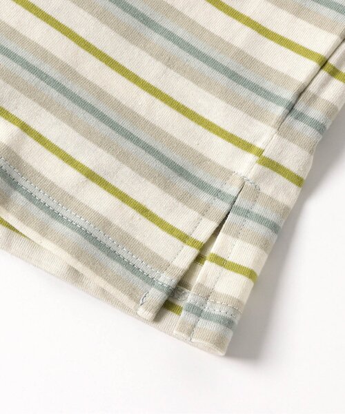 p.premier（ピードットプルミエ）の「先染めボーダーポケット長袖Tシャツ（Tシャツ/カットソー・キッズ・ピンク/ベージュ/ミント・80/90/100/110/120/130/140）」の14枚目の写真