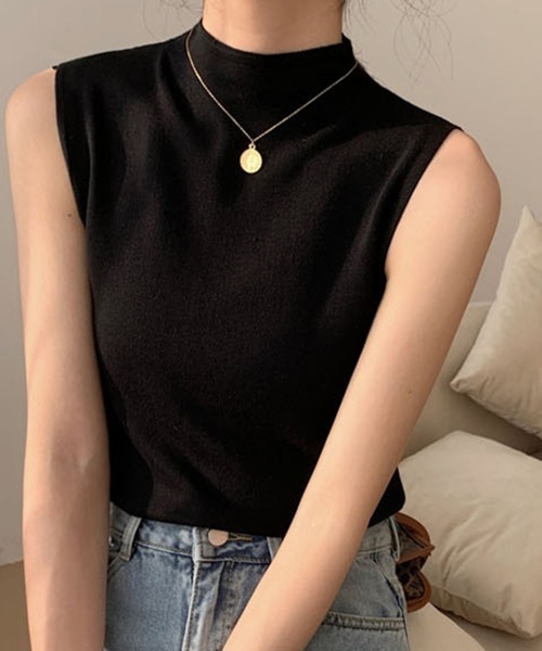 Miniministore(ミニミニストア)の「タンクトップ プチハイネック レディース(タンクトップ・レディース・ベージュ/イエロー/ホワイト/ブラック/グレー・FREE)」の3枚目の写真