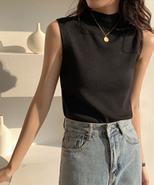 Miniministore(ミニミニストア)の「タンクトップ プチハイネック レディース(タンクトップ・レディース・ベージュ/イエロー/ホワイト/ブラック/グレー・FREE)」の10枚目の写真