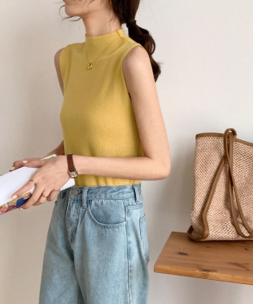 Miniministore(ミニミニストア)の「タンクトップ プチハイネック レディース(タンクトップ・レディース・ベージュ/イエロー/ホワイト/ブラック/グレー・FREE)」の16枚目の写真