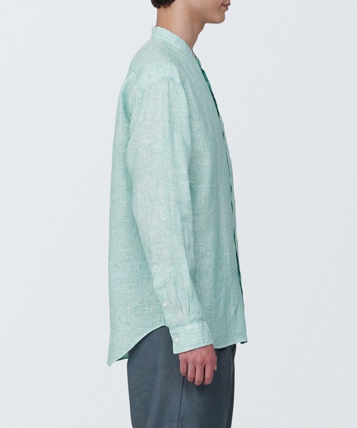 LUCA★新品タグ付き★薄いグリーンスタンドカラー 長袖シャツ LUCA☆新品タグ付き☆薄いグリーンスタンドカラー 長袖シャツ