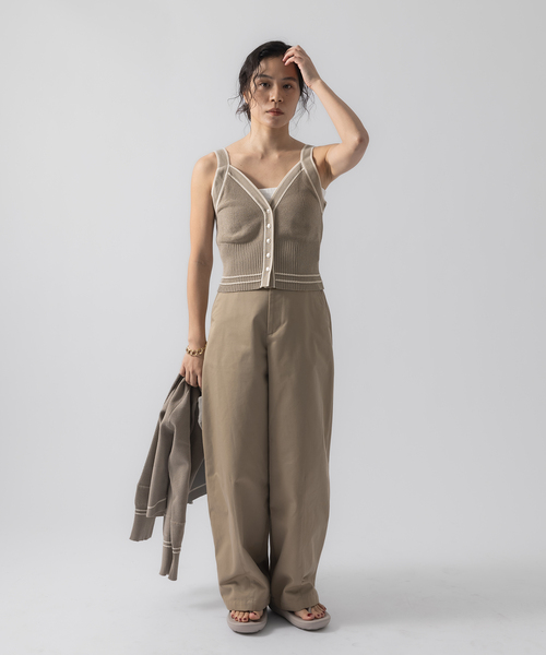 JOURNAL STANDARD（ジャーナルスタンダード）の「【KIARIS vintage＆closet×JS】ニットキャミソール（キャミソール・レディース・ライトグレー/ブラウン・FREE）」の18枚目の写真