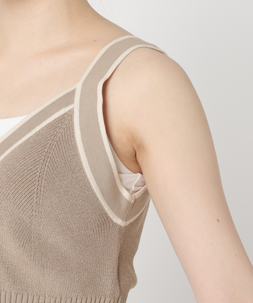 JOURNAL STANDARD（ジャーナルスタンダード）の「【KIARIS vintage＆closet×JS】ニットキャミソール（キャミソール・レディース・ライトグレー/ブラウン・FREE）」の9枚目の写真