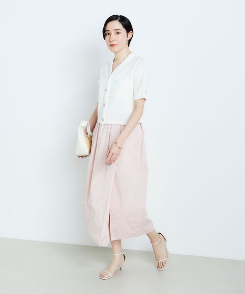 NOLLEY’S(ノーリーズ)の「《手洗い可能》フワシャギーVネック5分袖ニットジャケット(カーディガン/ボレロ・レディース・レッド/ネイビー/ホワイト系その他4/オフホワイト・38)」の17枚目の写真