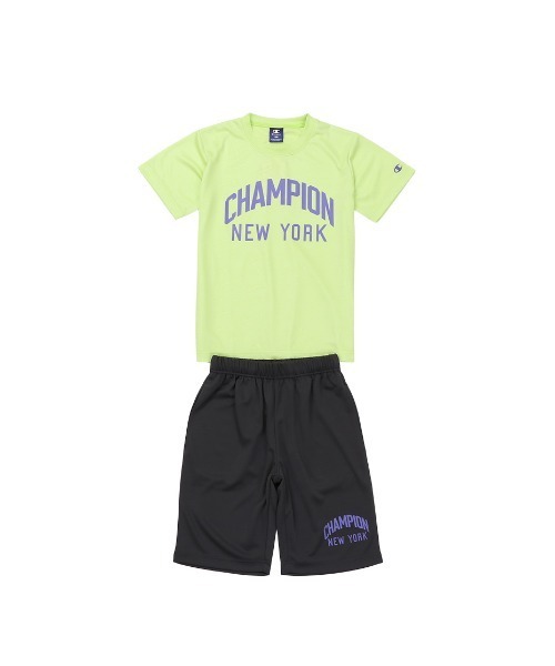 Champion(チャンピオン)の「Champion/チャンピオン T-SHIRT AND SHORTS SET(ジャージ・キッズ・チャコールグレー/ブルー/ライトブルー/ブラック/ライム・150/140/130/120/160)」の4枚目の写真