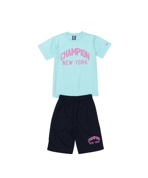 Champion(チャンピオン)の「Champion/チャンピオン T-SHIRT AND SHORTS SET(ジャージ・キッズ・チャコールグレー/ブルー/ライトブルー/ブラック/ライム・150/140/130/120/160)」の5枚目の写真