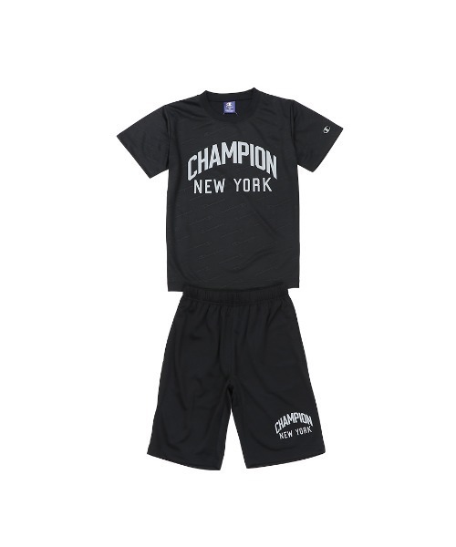 Champion(チャンピオン)の「Champion/チャンピオン T-SHIRT AND SHORTS SET(ジャージ・キッズ・チャコールグレー/ブルー/ライトブルー/ブラック/ライム・150/140/130/120/160)」の2枚目の写真