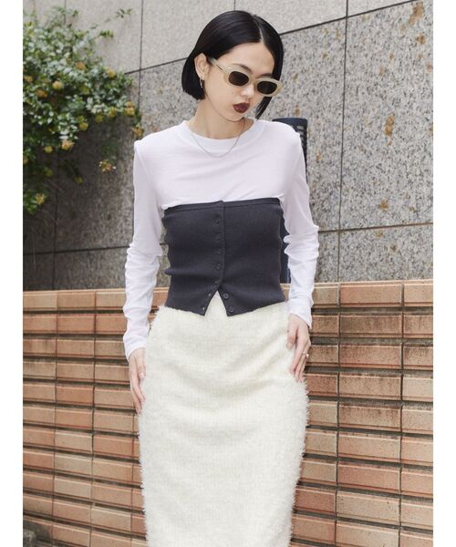 VEQUM(VEQUM)の「【VEQUM】SKIN FIT LONG TOP(Tシャツ/カットソー・レディース・グレー/ホワイト/ブラック/その他・FREE)」の22枚目の写真