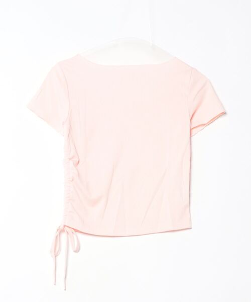 Mayree(メイリー)の「【Mayree】シャーリングリボンメロウフリルトップス(Tシャツ/カットソー・レディース・ピンク・LARGE/MEDIUM/SMALL)」の7枚目の写真