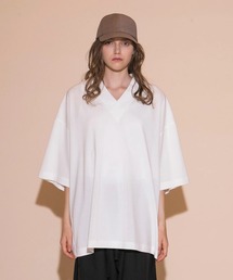 【my beautiful landlet】PARALLELED JERSEY V-NECK BIG T-SHIRT