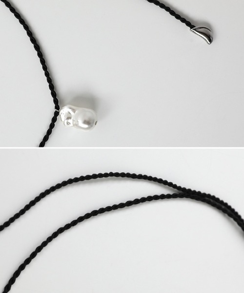 select MOCA（セレクトモカ）の「バロックパールコードチョーカー（ネックレス・レディース・ブラック・FREE）」の11枚目の写真