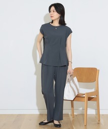 BEAMS HEART | 【2点セット】BEAMS HEART / ペプラムブラウス × パンツ セットアップ(つなぎ/オールインワン)