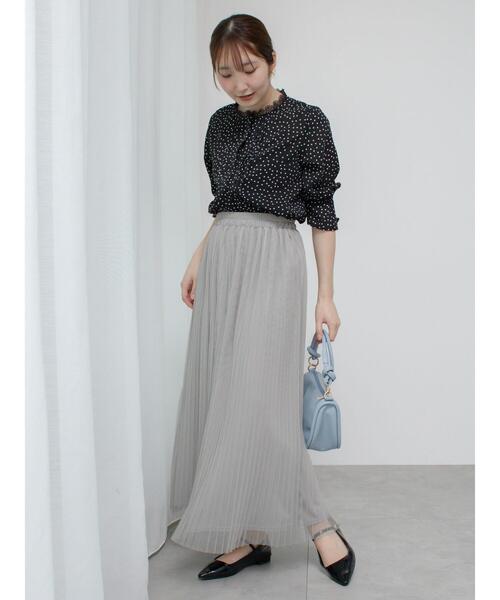 Te chichi TERRASSE(テチチテラス)の「【丈が選べる】チュールプリーツスカート(スカート・レディース・オフホワイト/グレー/ブラック/オレンジ・フリー(M)/フリー(L))」の22枚目の写真