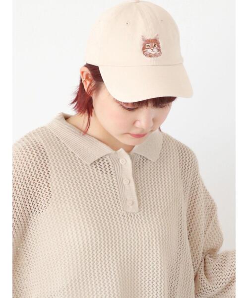 ehka sopo（エヘカソポ）の「アニマル刺繍キャップ（ハット・レディース・チャコールグレー/キナリ/ネイビー/ベージュ・F）」の5枚目の写真