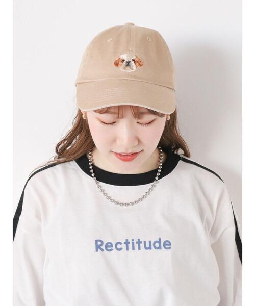 ehka sopo（エヘカソポ）の「アニマル刺繍キャップ（ハット・レディース・チャコールグレー/キナリ/ネイビー/ベージュ・F）」の6枚目の写真