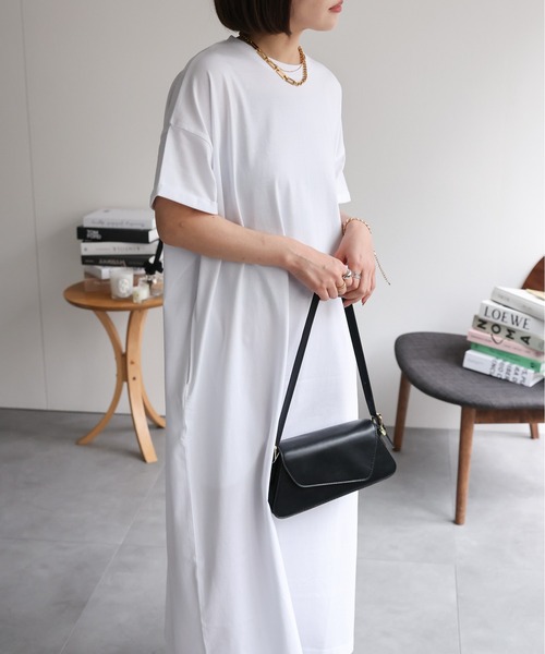 ap retro（アプレトロ）の「【USAコットン】リラクシーロングTeeワンピース / ピグメント加工ワンピース《動画あり》（ワンピース・レディース・ホワイト/グレー/ブラック/グレイッシュベージュ/ブラック系その他・FREE）」の6枚目の写真