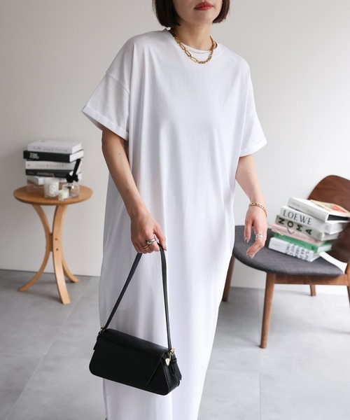 ap retro（アプレトロ）の「【USAコットン】リラクシーロングTeeワンピース / ピグメント加工ワンピース《動画あり》（ワンピース・レディース・ホワイト/グレー/ブラック/グレイッシュベージュ/ブラック系その他・FREE）」の8枚目の写真