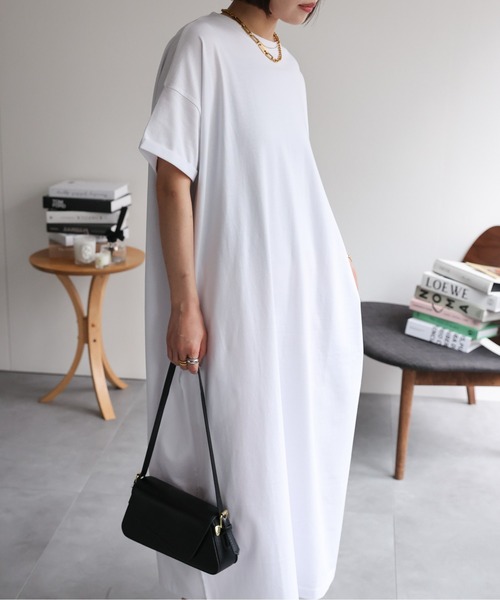 ap retro（アプレトロ）の「【USAコットン】リラクシーロングTeeワンピース / ピグメント加工ワンピース《動画あり》（ワンピース・レディース・ホワイト/グレー/ブラック/グレイッシュベージュ/ブラック系その他・FREE）」の10枚目の写真