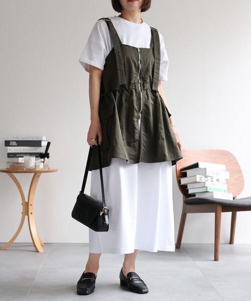 ap retro（アプレトロ）の「【USAコットン】リラクシーロングTeeワンピース / ピグメント加工ワンピース《動画あり》（ワンピース・レディース・ホワイト/グレー/ブラック/グレイッシュベージュ/ブラック系その他・FREE）」の11枚目の写真