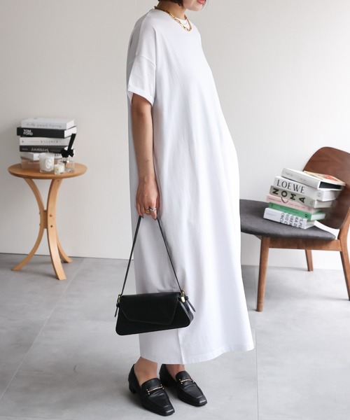 ap retro（アプレトロ）の「【USAコットン】リラクシーロングTeeワンピース / ピグメント加工ワンピース《動画あり》（ワンピース・レディース・ホワイト/グレー/ブラック/グレイッシュベージュ/ブラック系その他・FREE）」の17枚目の写真