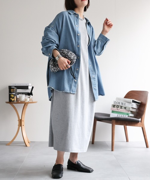 ap retro（アプレトロ）の「【USAコットン】リラクシーロングTeeワンピース / ピグメント加工ワンピース《動画あり》（ワンピース・レディース・ホワイト/グレー/ブラック/グレイッシュベージュ/ブラック系その他・FREE）」の18枚目の写真