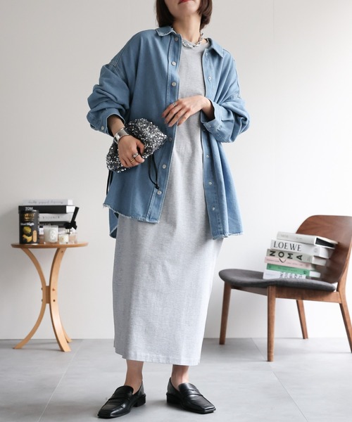 ap retro（アプレトロ）の「【USAコットン】リラクシーロングTeeワンピース / ピグメント加工ワンピース《動画あり》（ワンピース・レディース・ホワイト/グレー/ブラック/グレイッシュベージュ/ブラック系その他・FREE）」の19枚目の写真