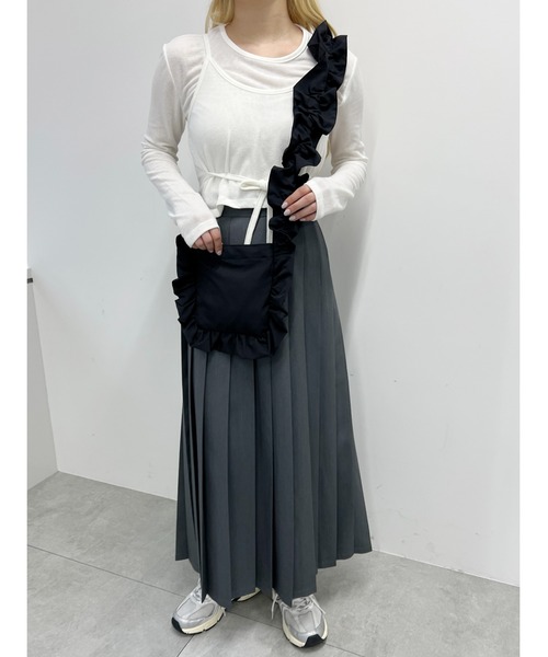 WC(ダブル シー)の「クシュクシュフリルショルダー(ショルダーバッグ・レディース・ピンク/ブラック/ホワイト・FREE)」の7枚目の写真