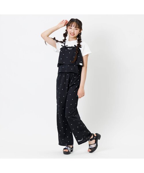 algy(アルジー)の「【2WAY・上下セット】オールインワン風セットアップ(つなぎ/オールインワン・キッズ・インディゴブルー/ブラック・XX-SMALL/X-SMALL/MEDIUM/SMALL)」の3枚目の写真