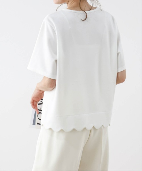 La-gemme（ラジェム）の「スカラップTシャツ（Tシャツ/カットソー・レディース・ネイビー/ホワイト/グレー/ブラック・フリー）」の7枚目の写真